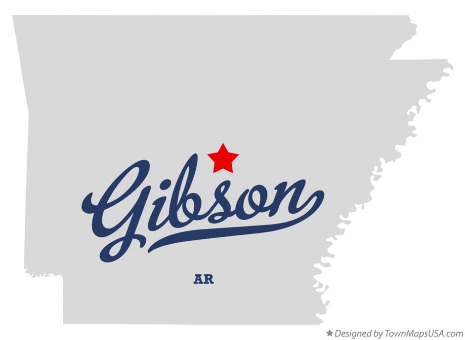 Map of Gibson Arkansas AR