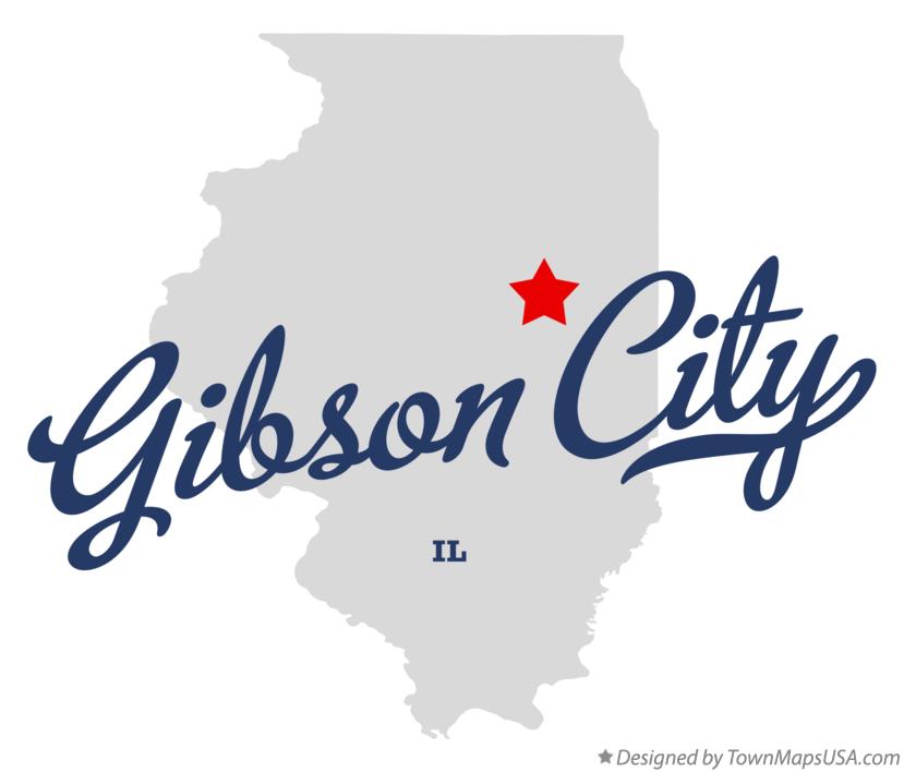Map of Gibson City Illinois IL