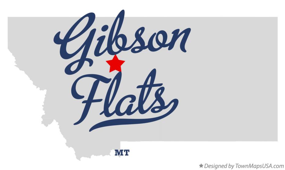 Map of Gibson Flats Montana MT
