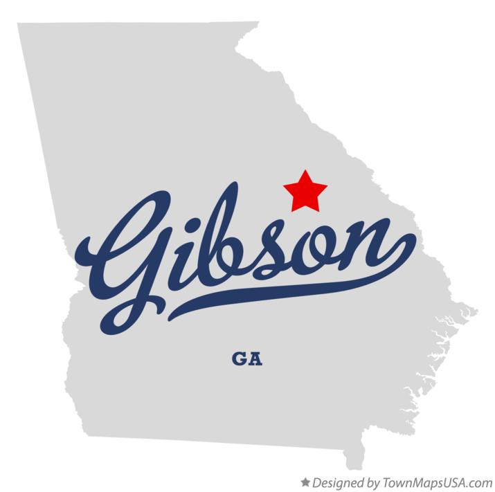 Map of Gibson Georgia GA