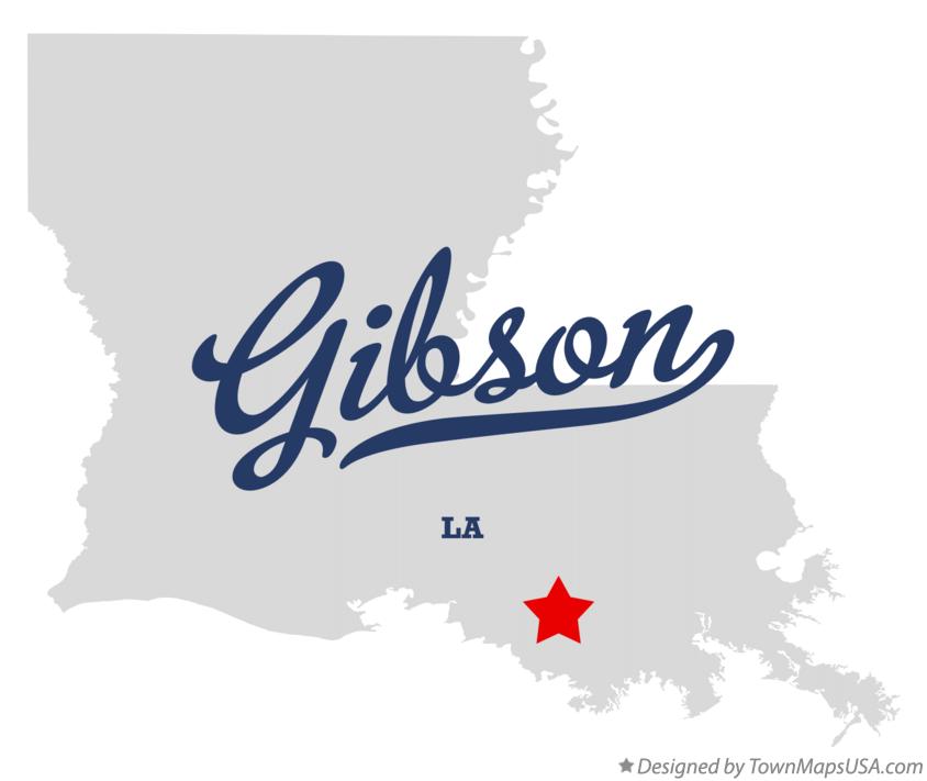 Map of Gibson Louisiana LA