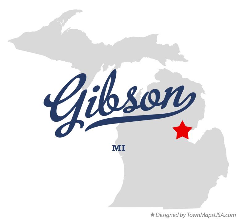 Map of Gibson Michigan MI