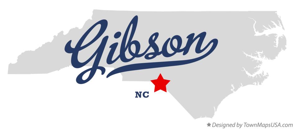 Map of Gibson North Carolina NC