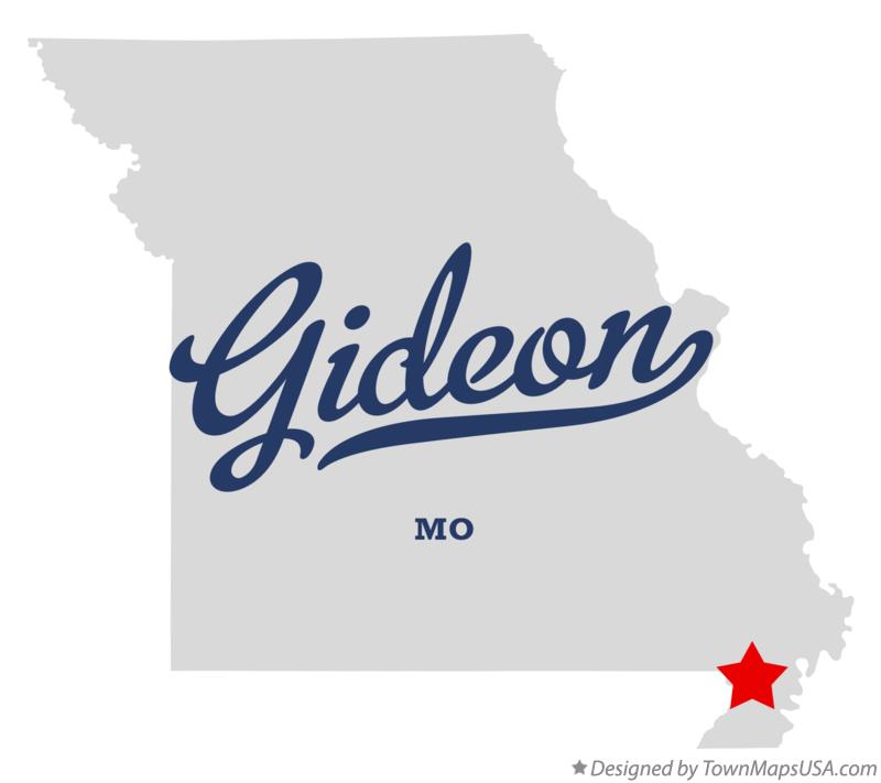 Map of Gideon Missouri MO