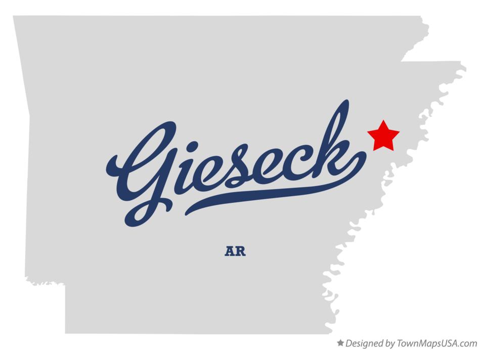 Map of Gieseck Arkansas AR