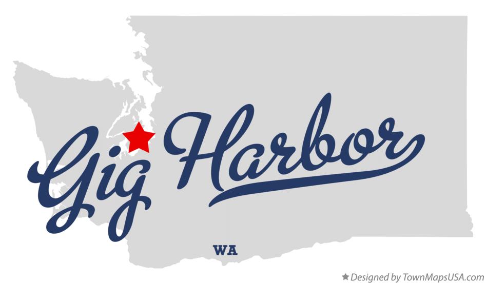 Map of Gig Harbor Washington WA