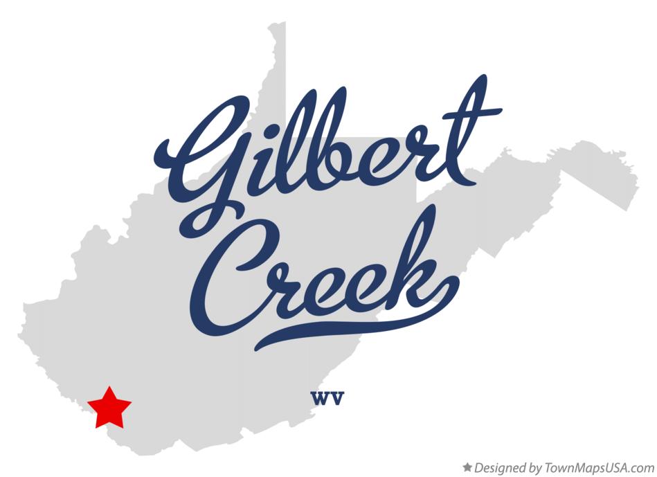 Map of Gilbert Creek West Virginia WV