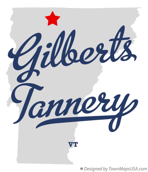 Map of Gilberts Tannery Vermont VT