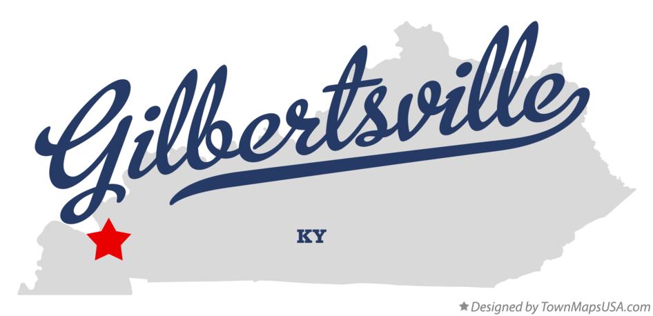 Map of Gilbertsville Kentucky KY