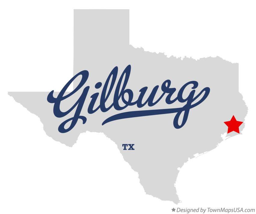 Map of Gilburg Texas TX