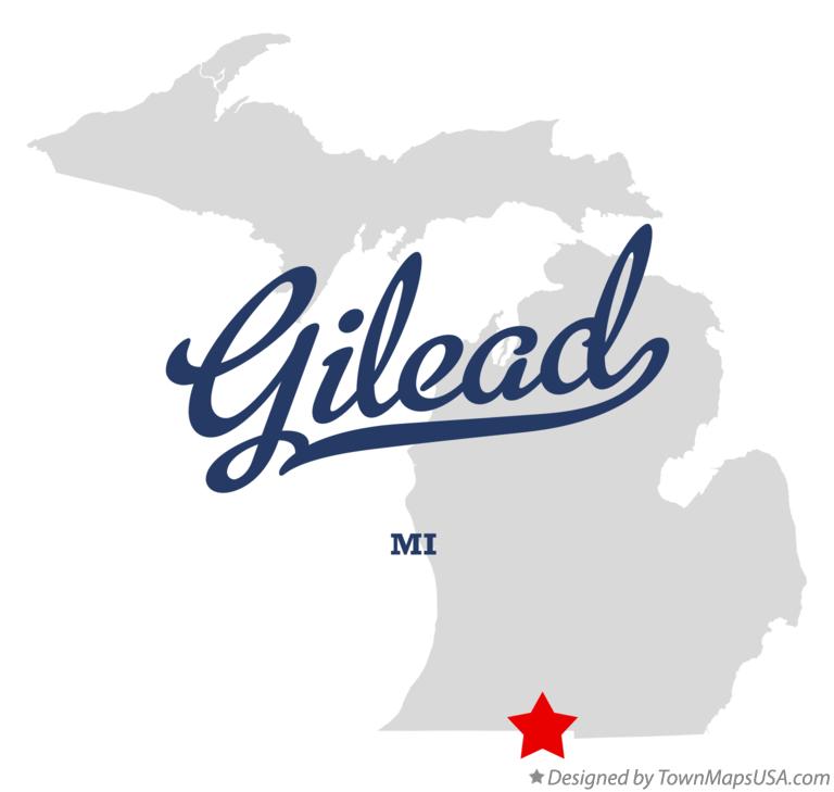 Map of Gilead Michigan MI