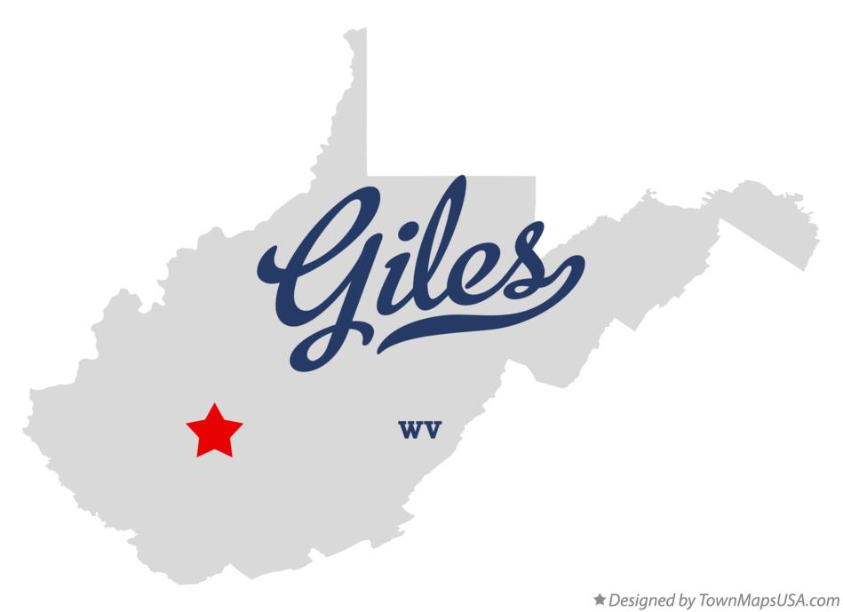Map of Giles West Virginia WV