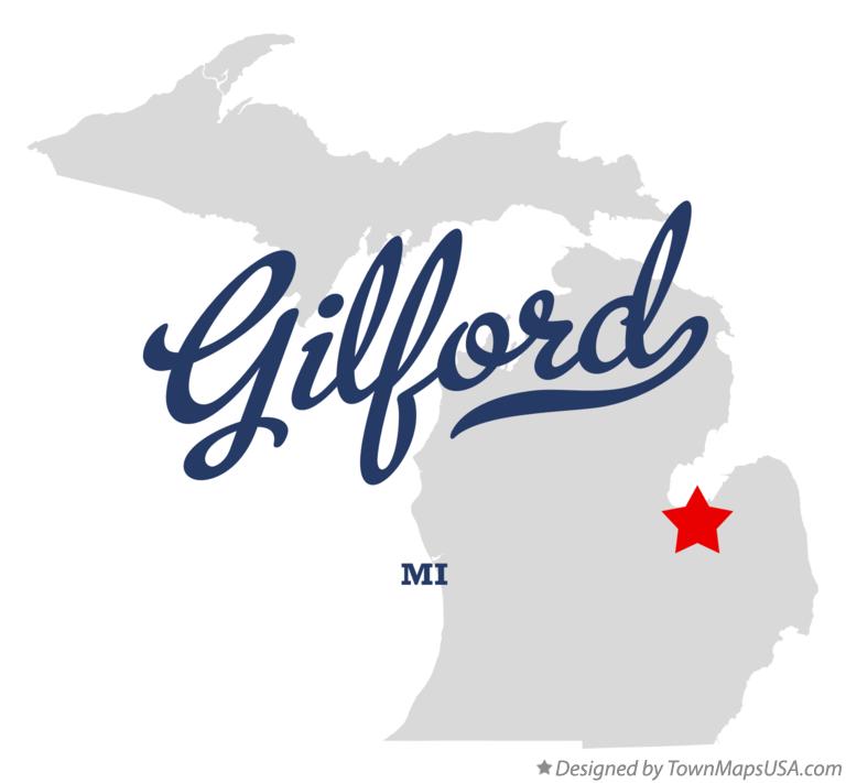 Map of Gilford Michigan MI