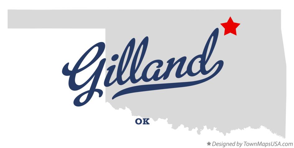 Map of Gilland Oklahoma OK