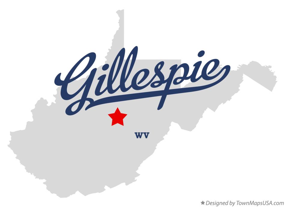 Map of Gillespie West Virginia WV