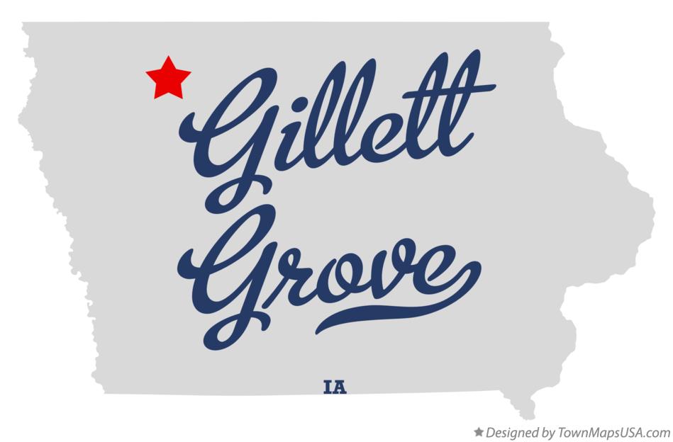 Map of Gillett Grove Iowa IA