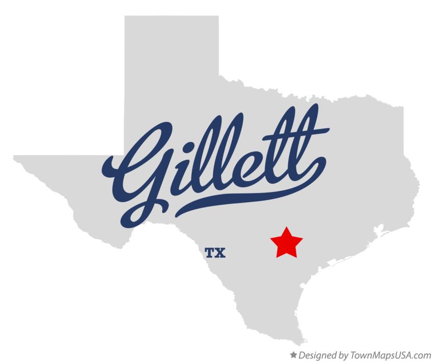 Map of Gillett Texas TX