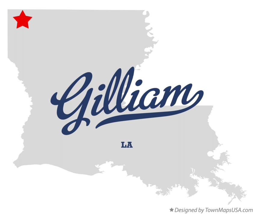 Map of Gilliam Louisiana LA