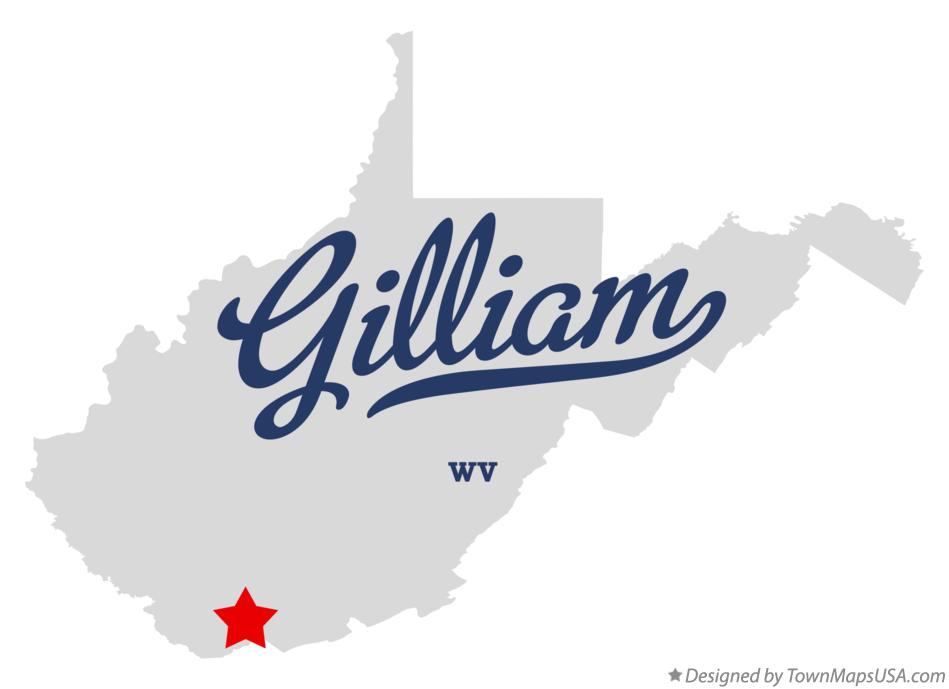 Map of Gilliam West Virginia WV
