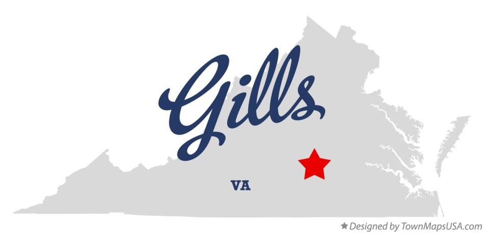 Map of Gills Virginia VA