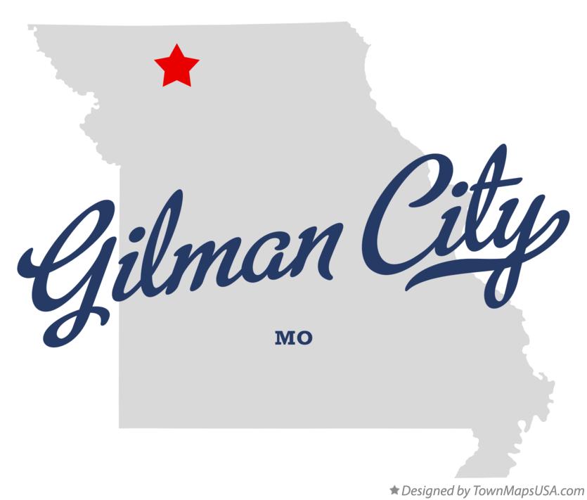 Map of Gilman City Missouri MO