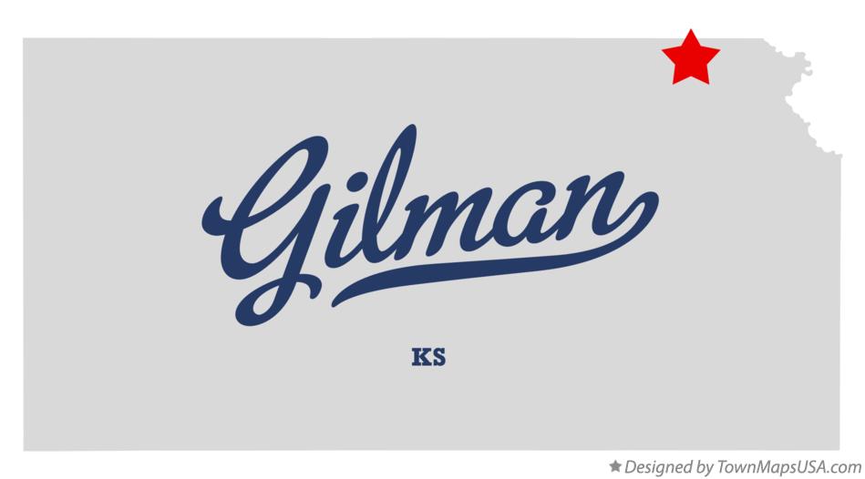 Map of Gilman Kansas KS