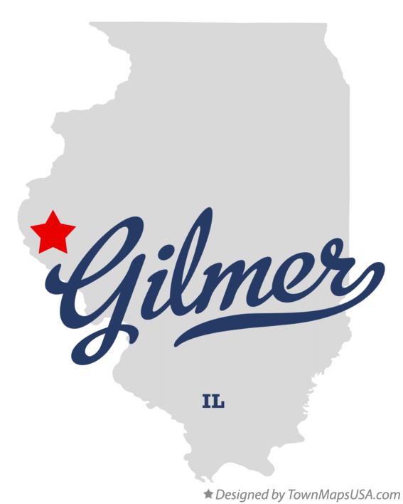 Map of Gilmer Illinois IL