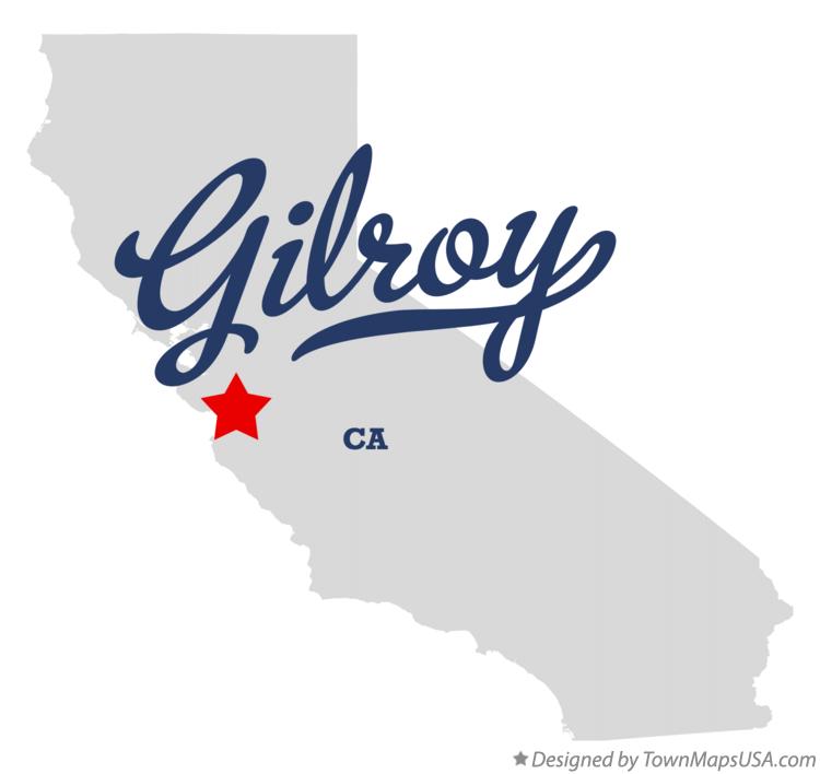 Map of Gilroy California CA
