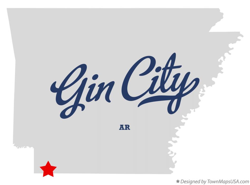 Map of Gin City Arkansas AR
