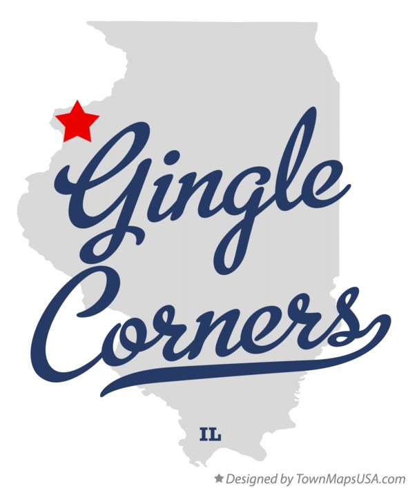Map of Gingle Corners Illinois IL