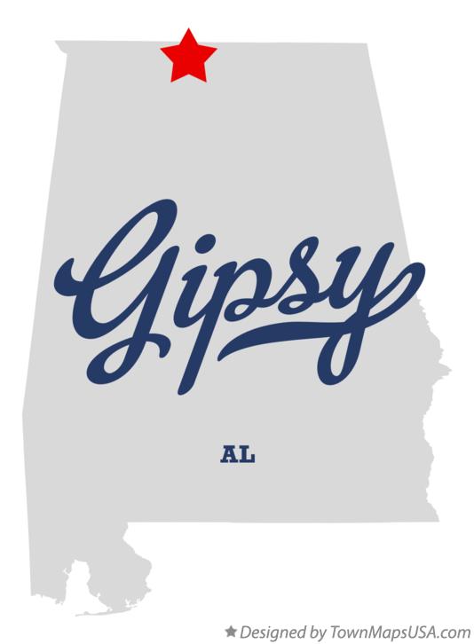 Map of Gipsy Alabama AL