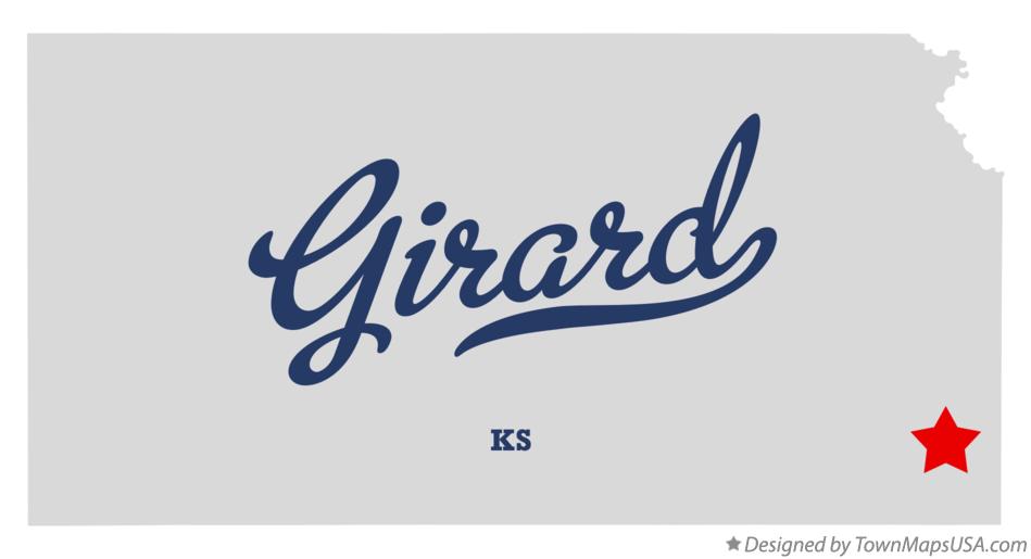 Map of Girard Kansas KS