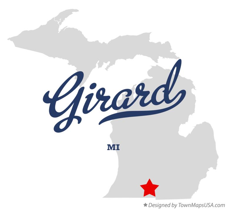 Map of Girard Michigan MI