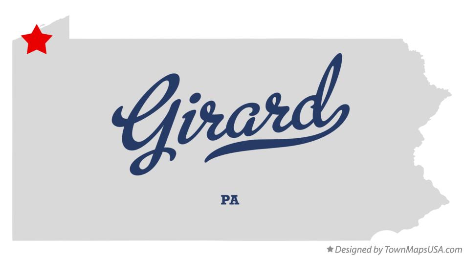 Map of Girard Pennsylvania PA