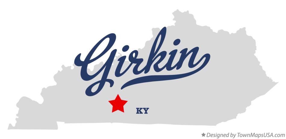 Map of Girkin Kentucky KY