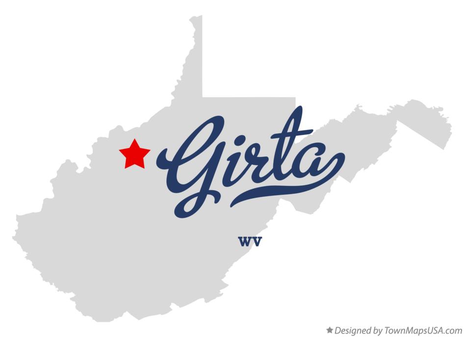 Map of Girta West Virginia WV