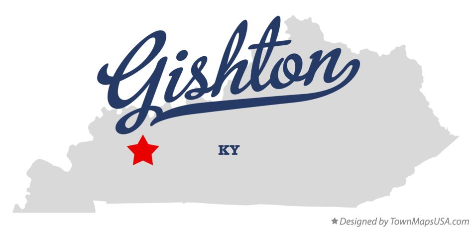 Map of Gishton Kentucky KY