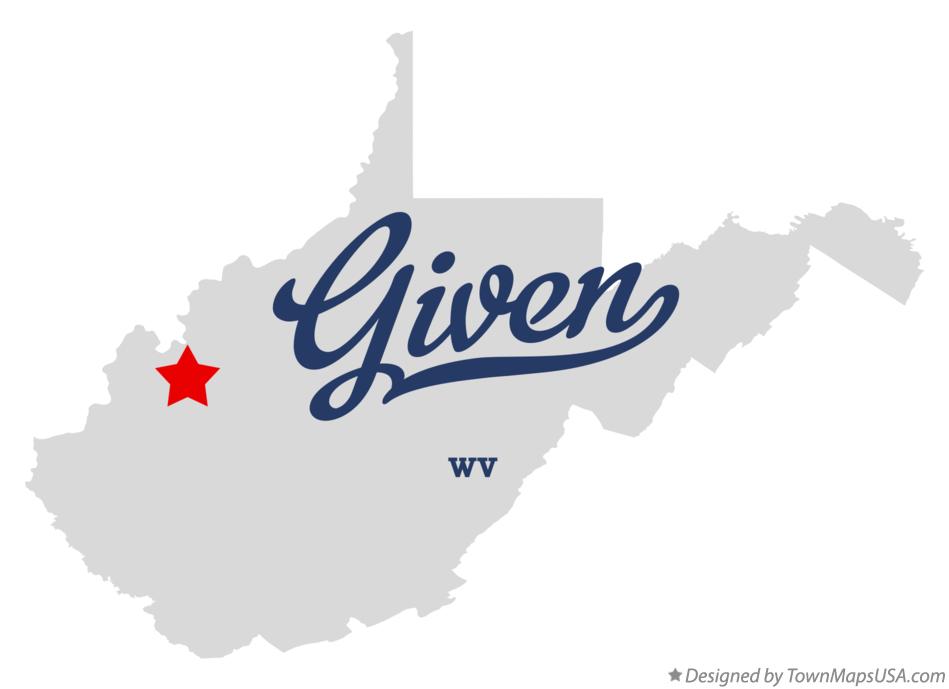 Map of Given West Virginia WV