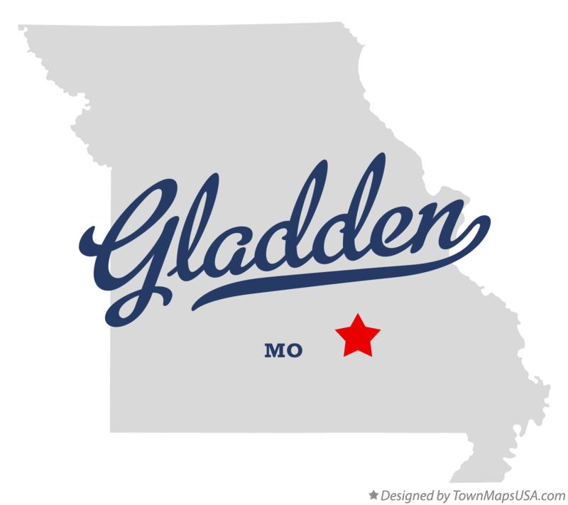 Map of Gladden Missouri MO