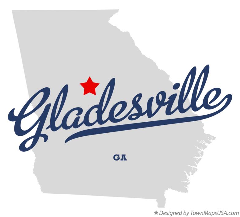Map of Gladesville Georgia GA