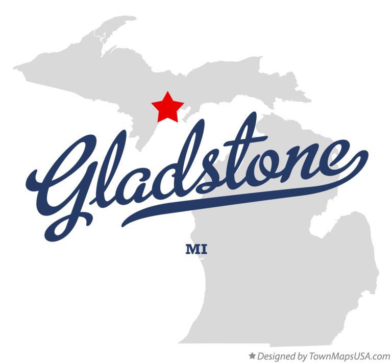Map of Gladstone Michigan MI