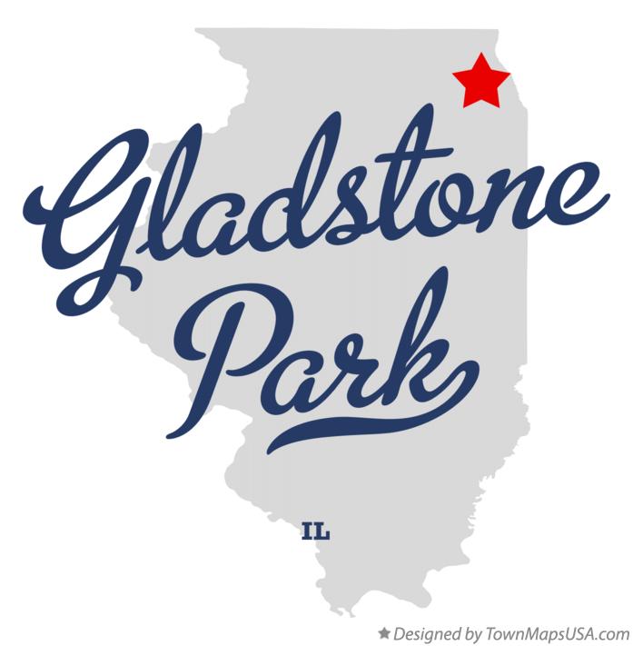 Map of Gladstone Park Illinois IL