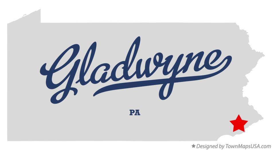Map of Gladwyne Pennsylvania PA