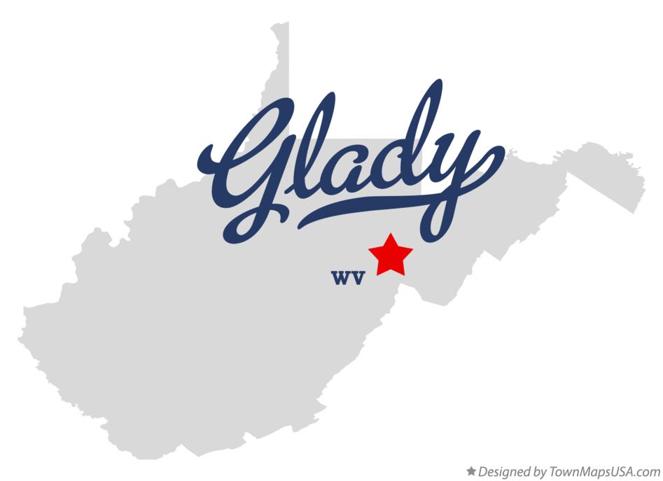 Map of Glady West Virginia WV