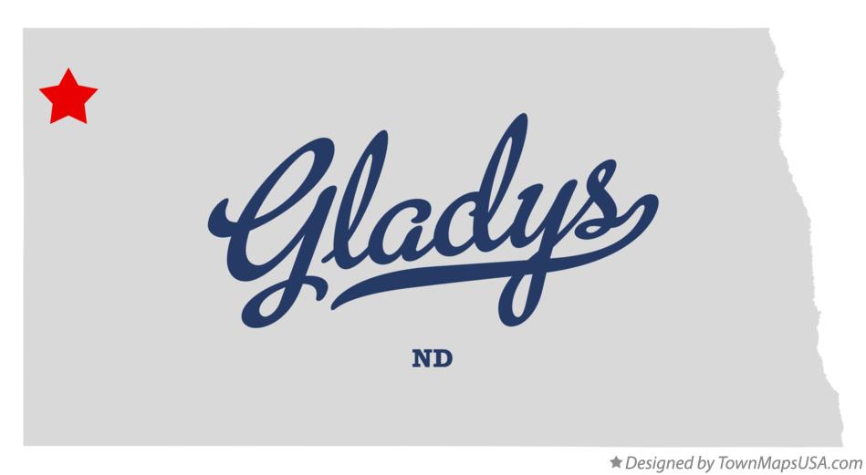 Map of Gladys North Dakota ND