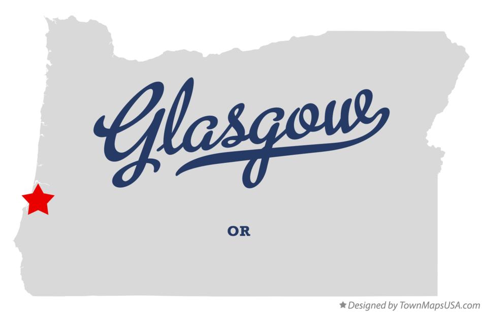 Map of Glasgow Oregon OR