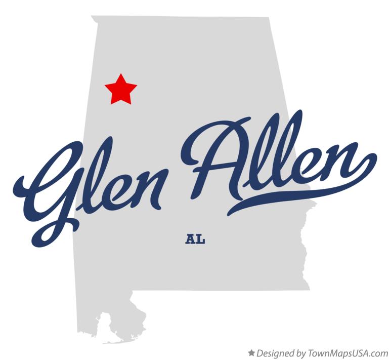 Map of Glen Allen Alabama AL