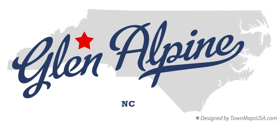 Map of Glen Alpine North Carolina NC