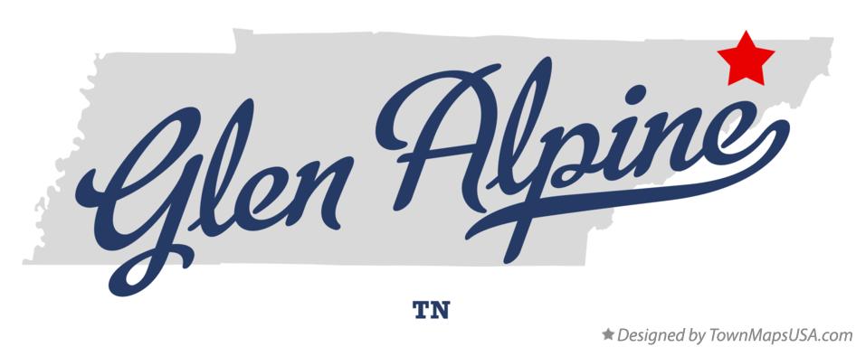 Map of Glen Alpine Tennessee TN