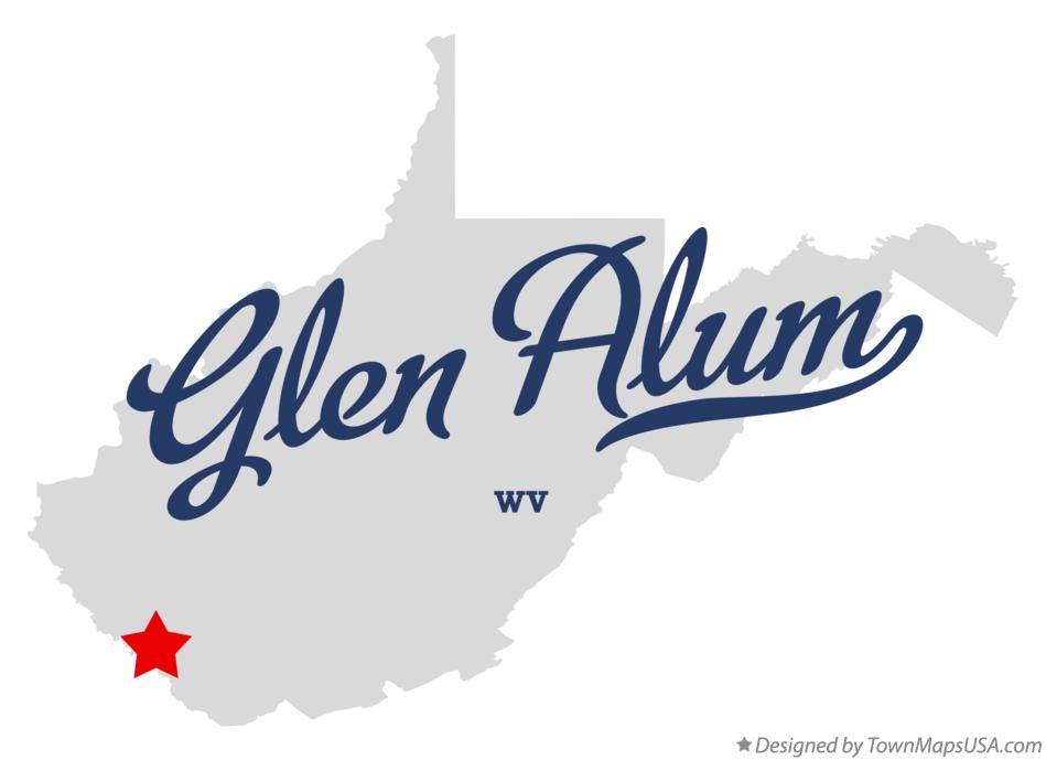 Map of Glen Alum West Virginia WV